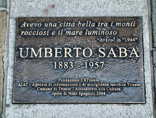 Poesia Di Natale Umberto Saba.La Trieste Di Saba Trieste Itinerari Comune Di Trieste